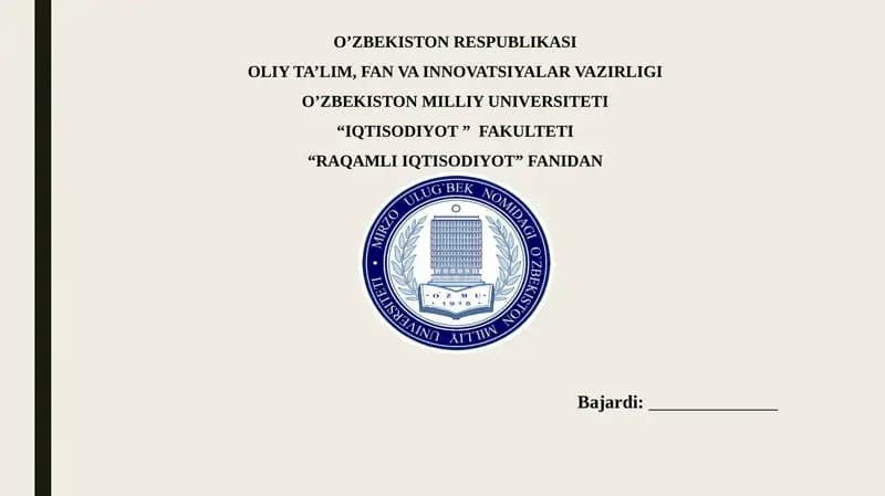 Raqamli iqtisodiyotda mobil texnologiyalar.