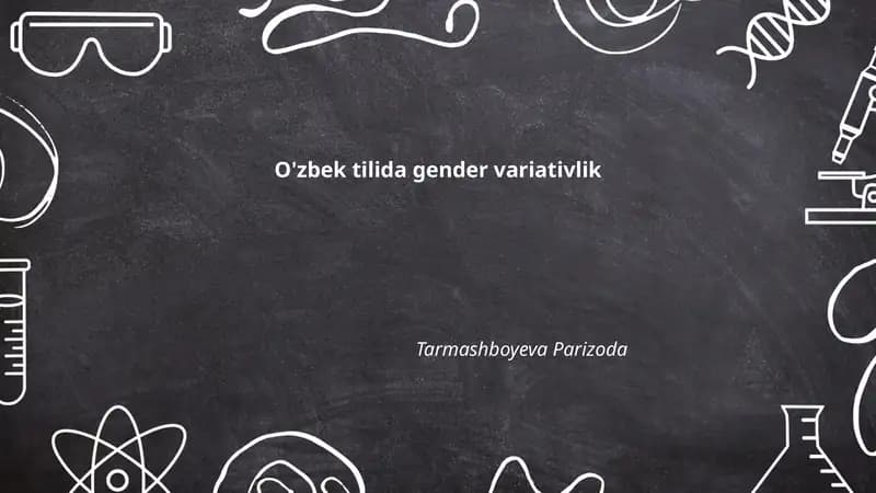 O'zbek tilida gender variativlik