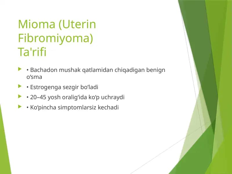 Mioma (Uterin Fibromiyoma)