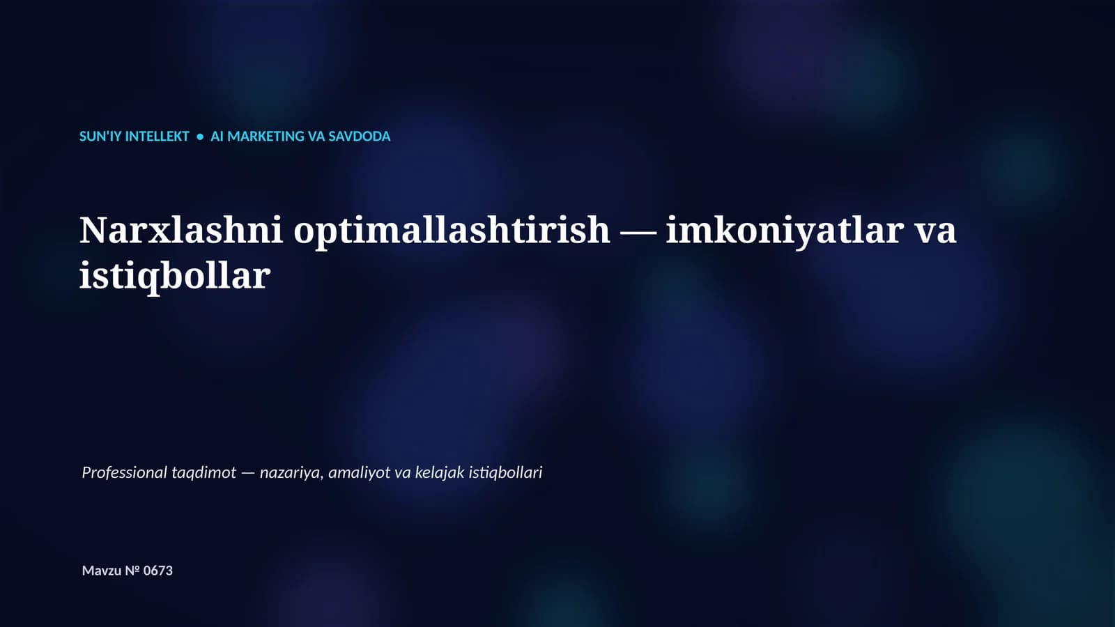 SUN'IY INTELLEKT • AI MARKETING VA SAVDODA