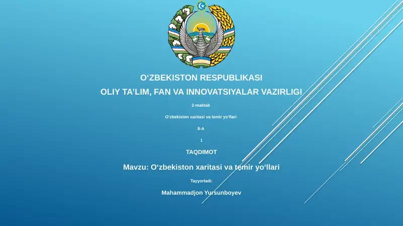Oʻzbekiston xaritasi va temir yoʻllari
