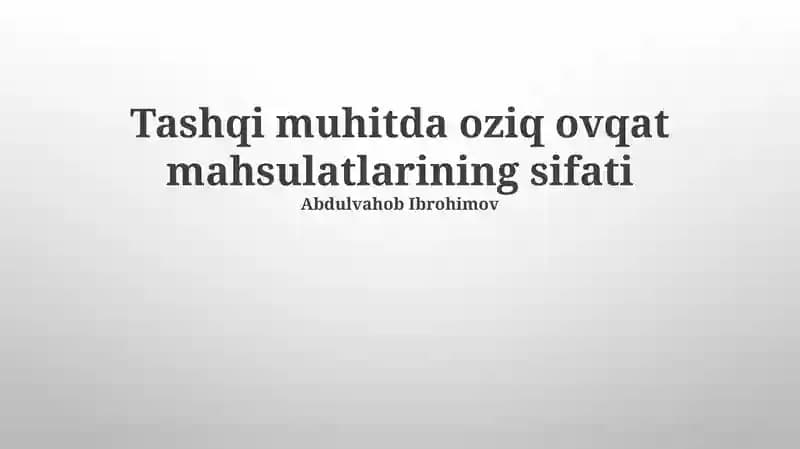 Oziq-ovqat sifati