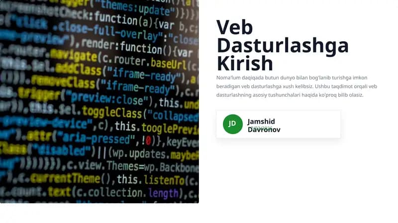 Web Dasturlash