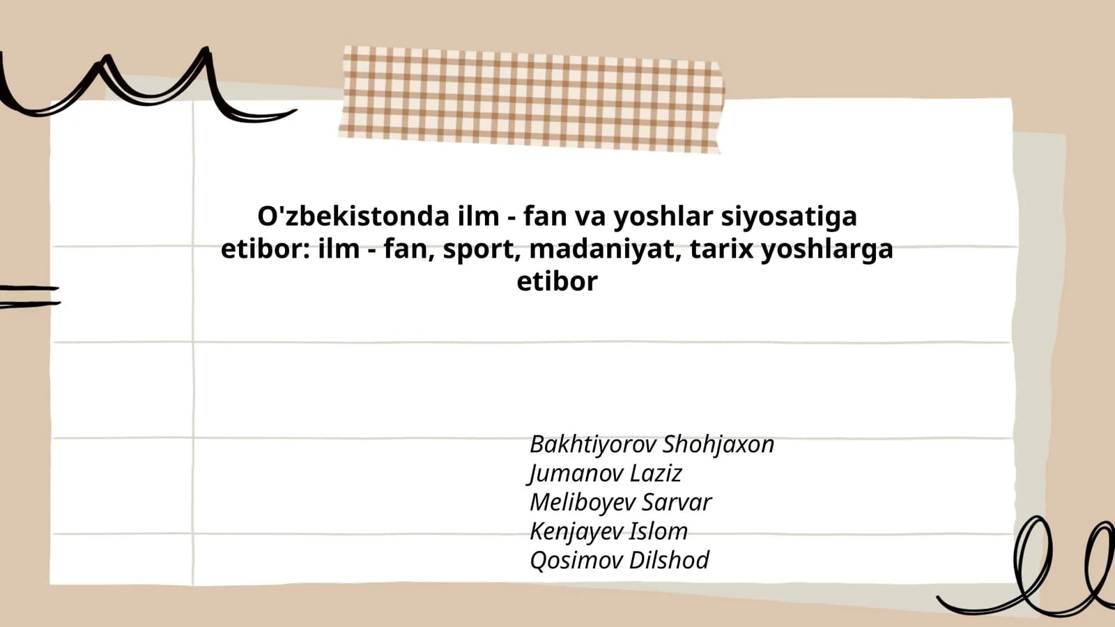 O'zbekistonda ilm - fan va yoshlar siyosatiga etibor