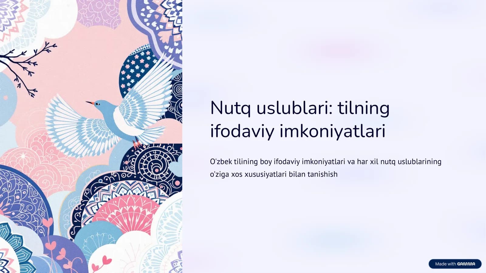 Nutq uslublari: tilning ifodaviy imkoniyatlari