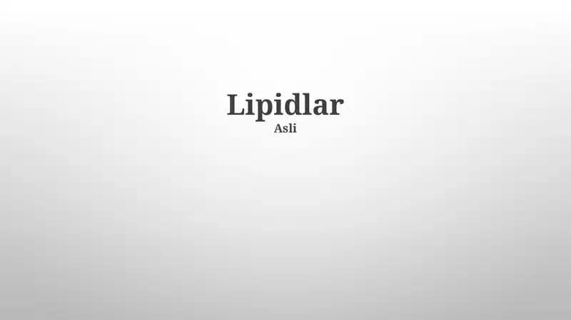 Lipidlar