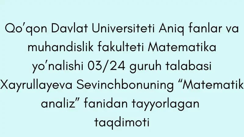 Matematik analiz - Koshi teoremasi