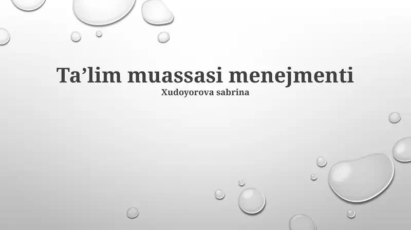 Taʼlim muassasi menejmenti