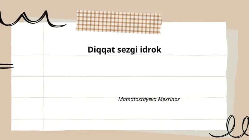 Diqqat sezgi idrok