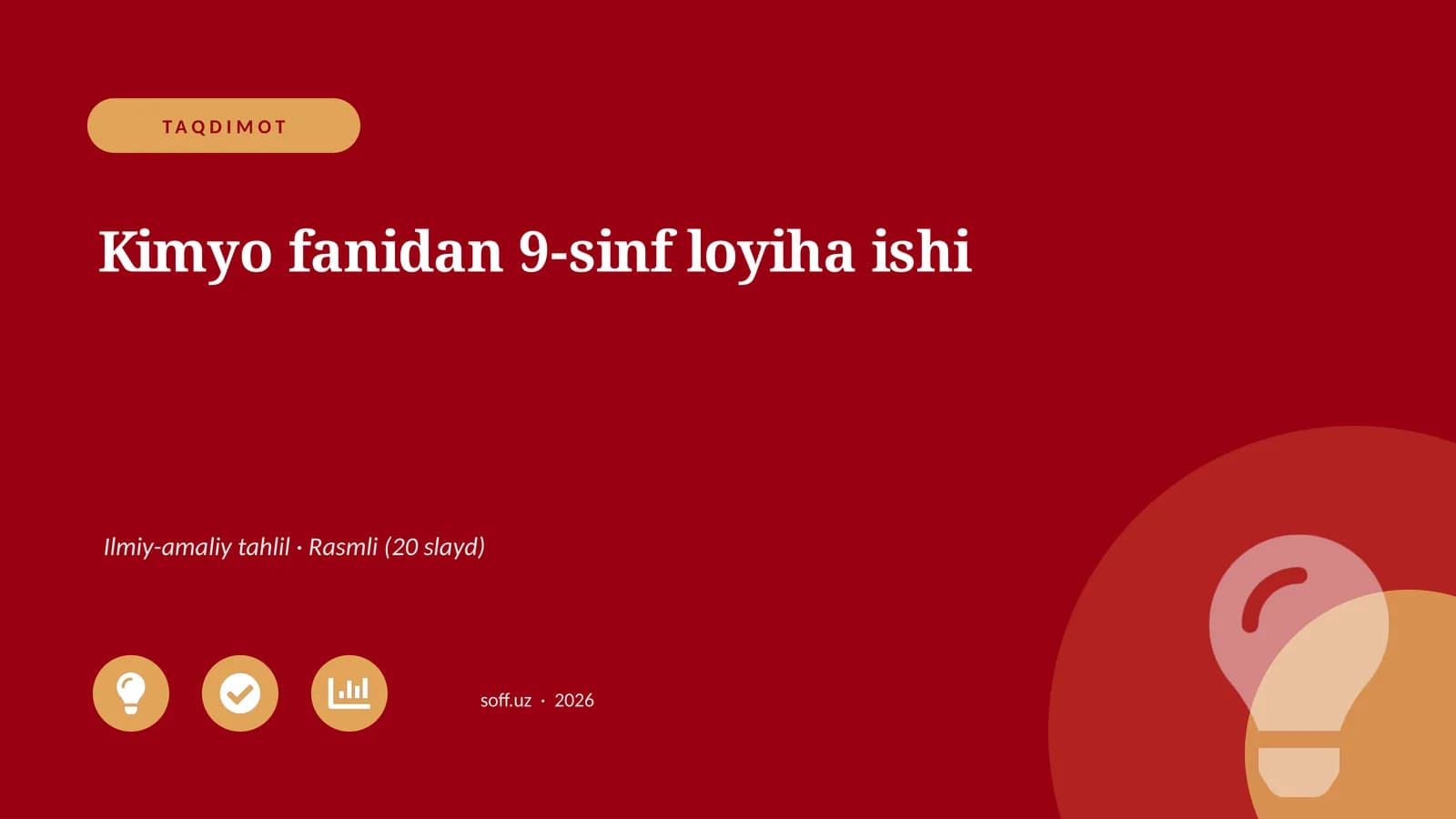 Kimyo fanidan 9-sinf loyiha ishi