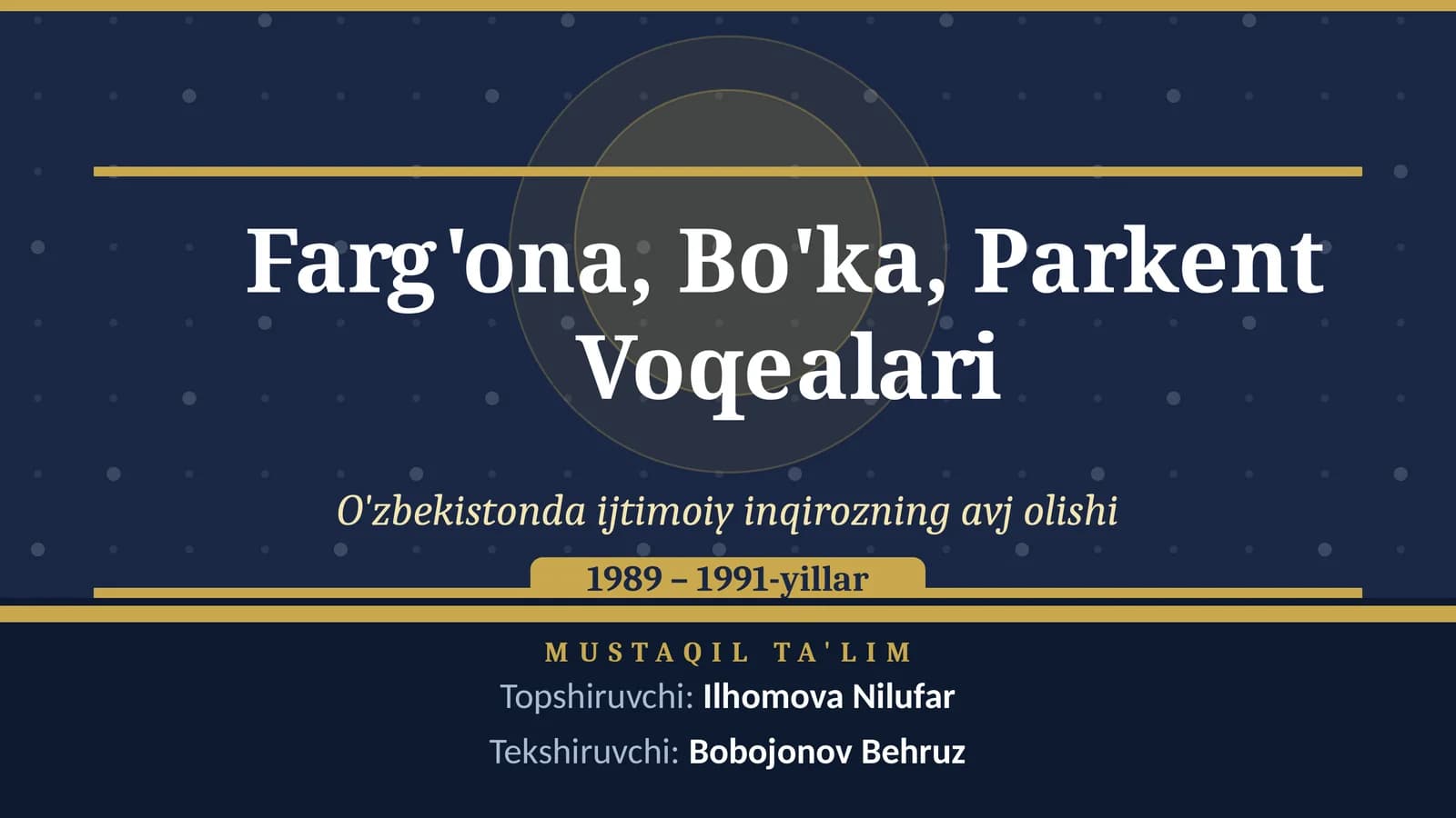 Farg'ona, Bo'ka, Parkent Voqealari