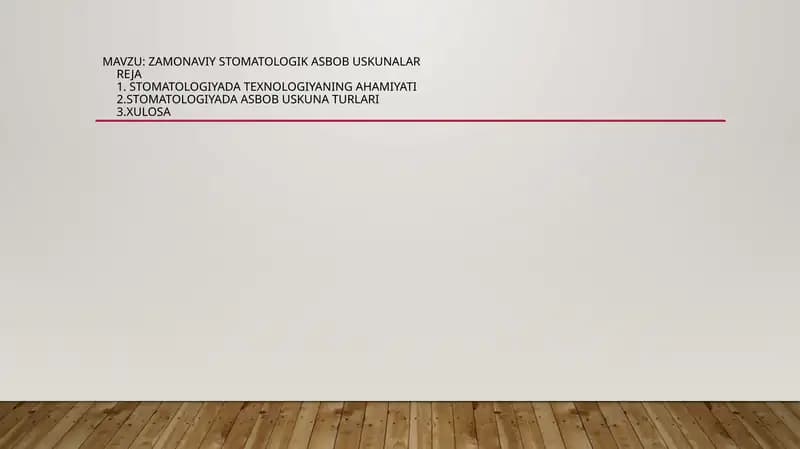 Zamonaviy stomatologik asbob uskunalar