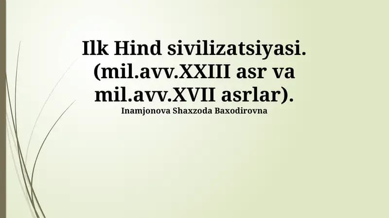 Ilk Hind sivilizatsiyasi