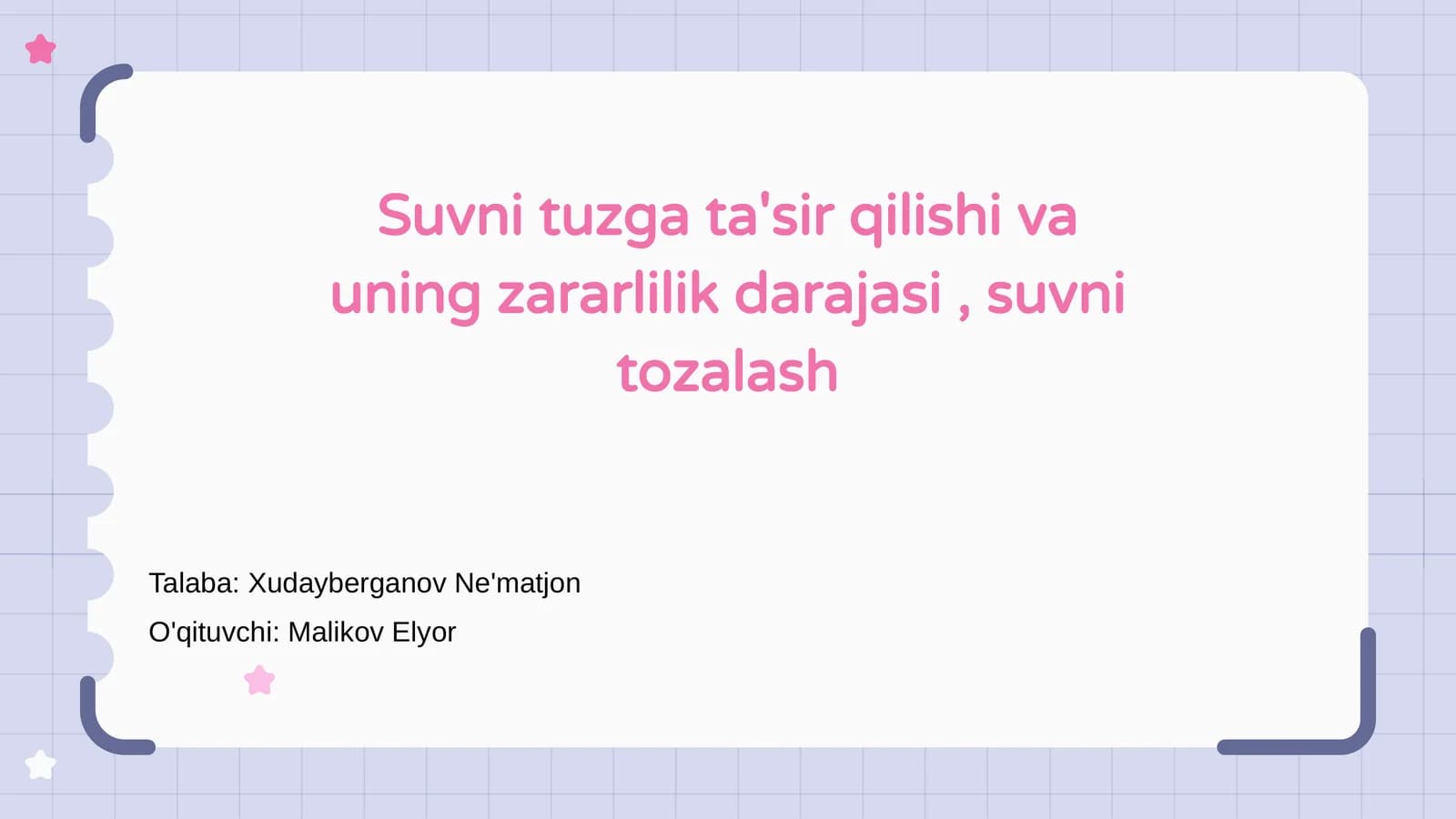 Suvni Tuzga Ta'sir Kuchlari