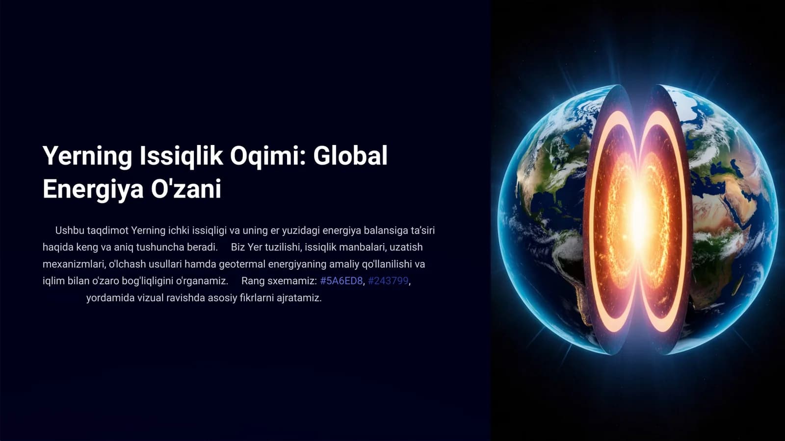Yerning Issiqlik Oqimi Global Energiya O'zani