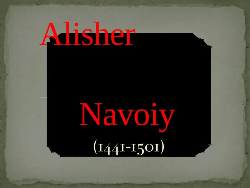 NIZOMIDDIN MIR ALISHER NAVOIY