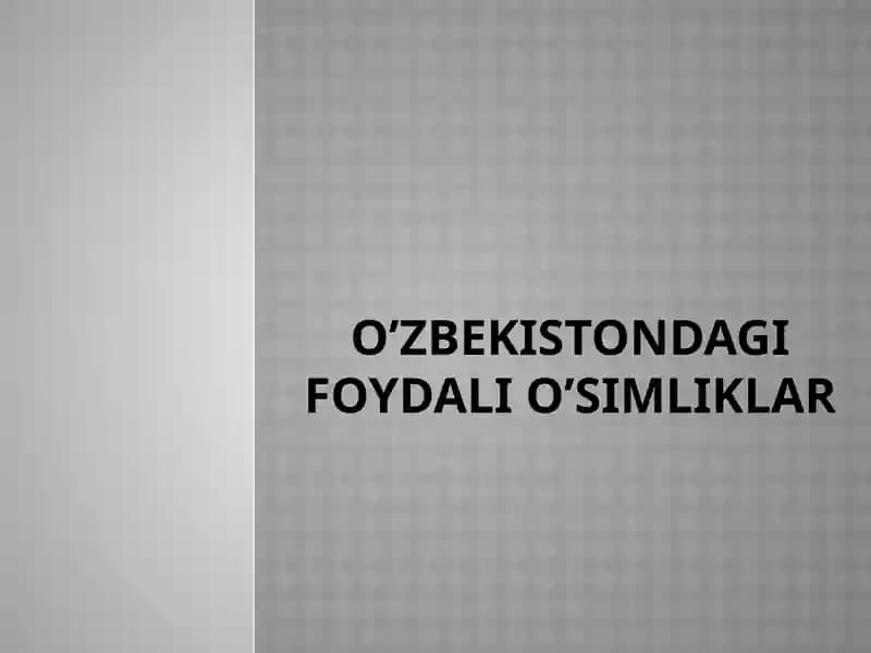 O'zbekistondagi foydali o'simliklar