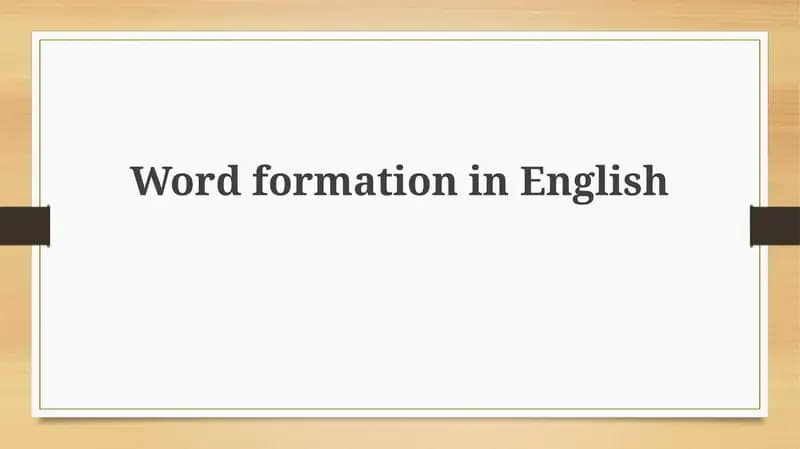 Word formation in English