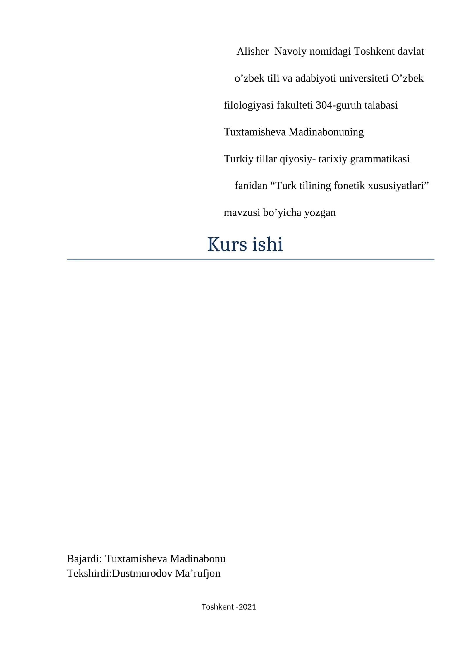 Turkiy tillar qiyosiy- tarixiy grammatikasi