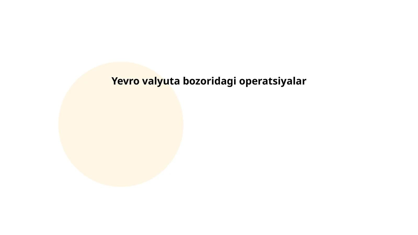 Yevro valyuta bozoridagi operatsiyalar