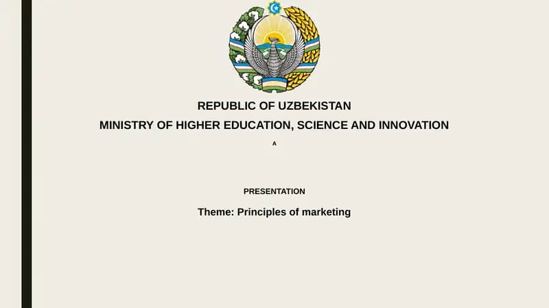Principles of marketing