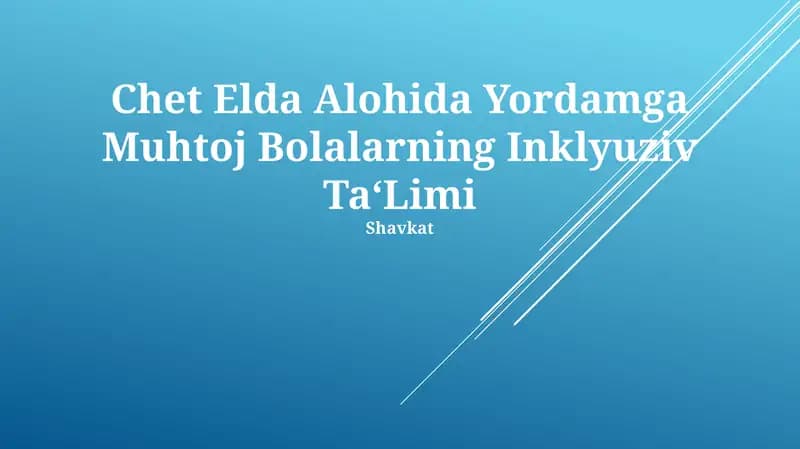Inklyuziv Ta'lim