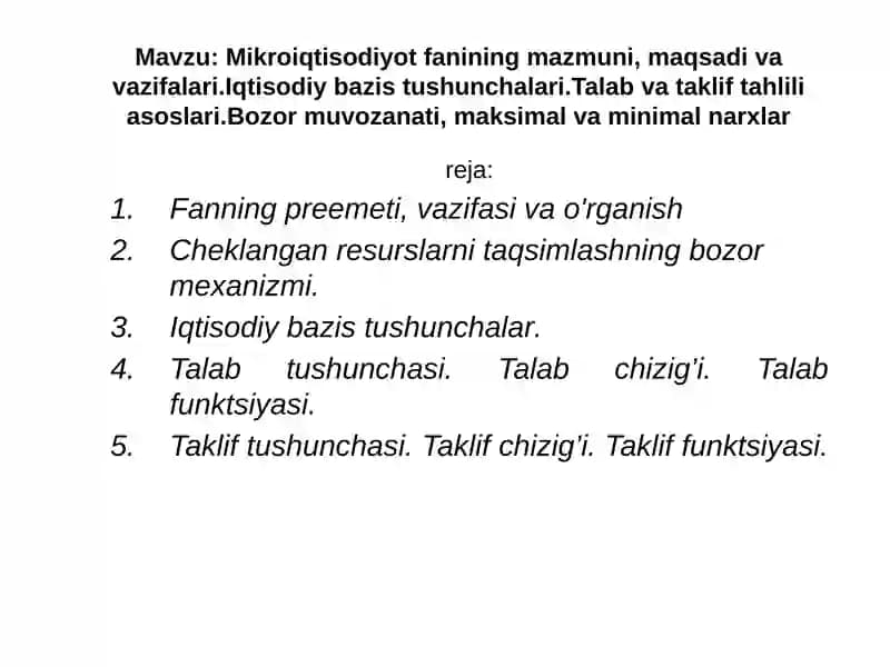 Mikroiqtisodiyot