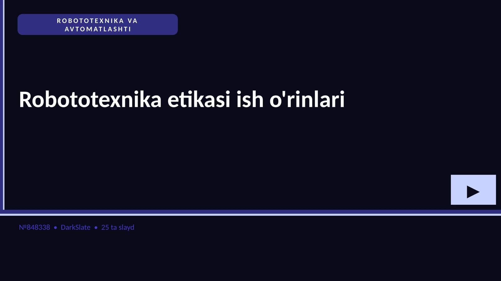 ROBOTOTEXNIKA VA AVTOMATLASHTI