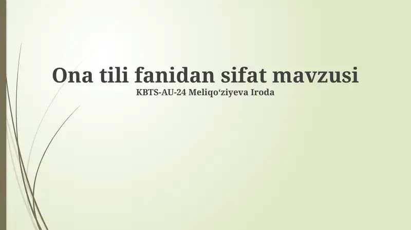 Ona tili fanidan sifat