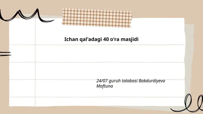 Ichan qal'adagi 40 oʻra masjidi