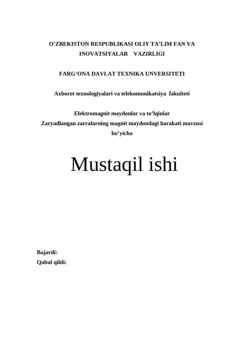 Zaryadlangan zarralarining magnit maydondagi harakati va ularning turlari