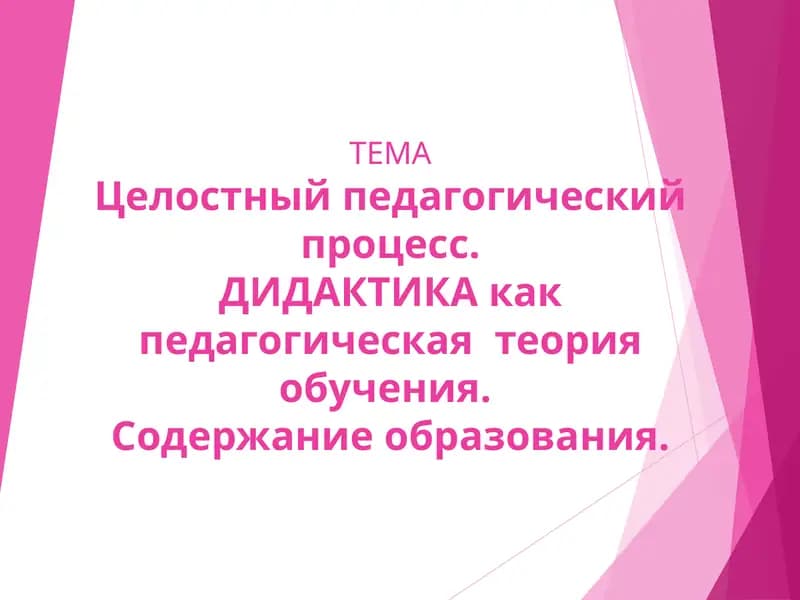 Теория образования (дидактика)