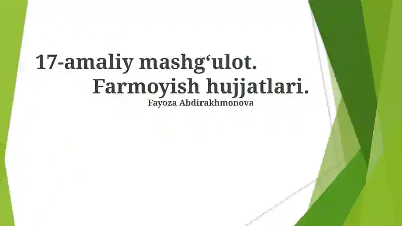 Farmoyish hujjatlari
