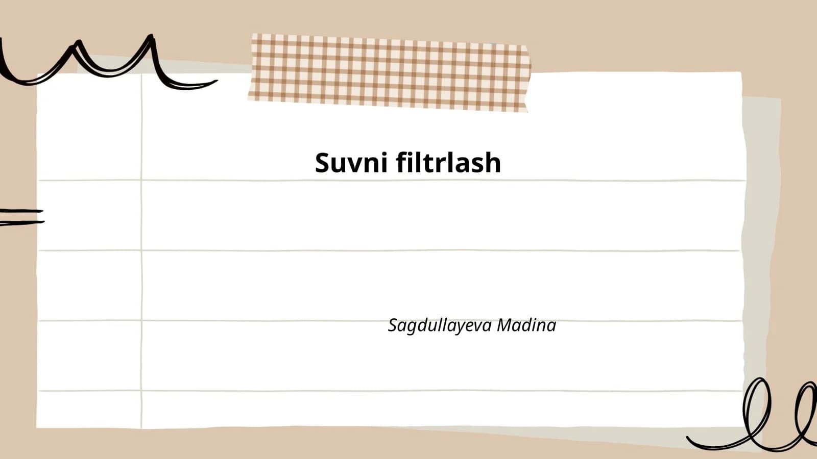 Suvni filtrlash