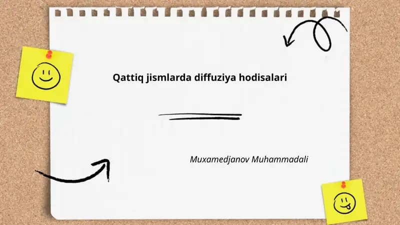 Qattiq jismlarda diffuziya hodisalari