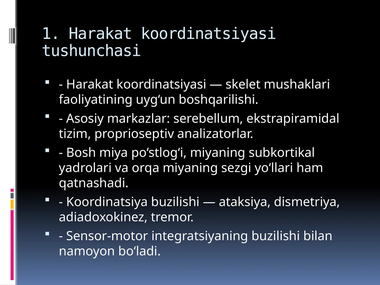 Harakat koordinatsiyasi tushunchasi