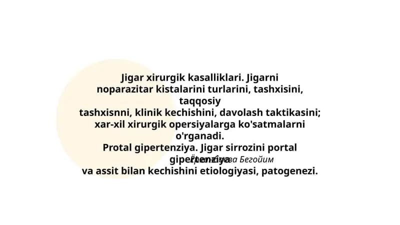 Jigar xirurgik kasalliklari