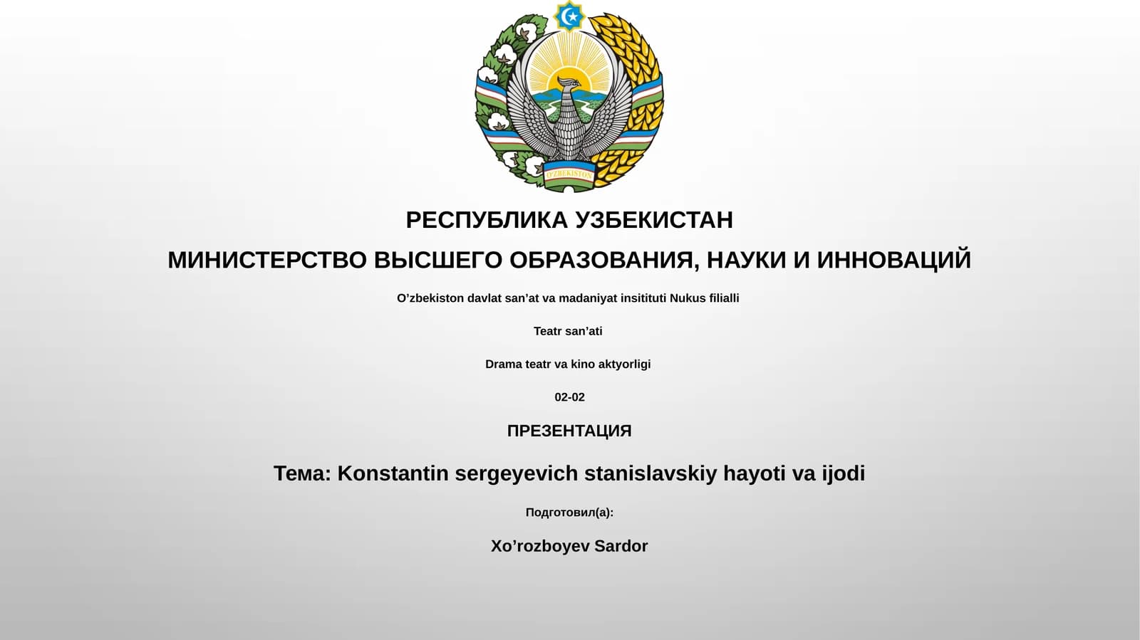 Konstantin sergeyevich stanislavskiy hayoti va ijodi