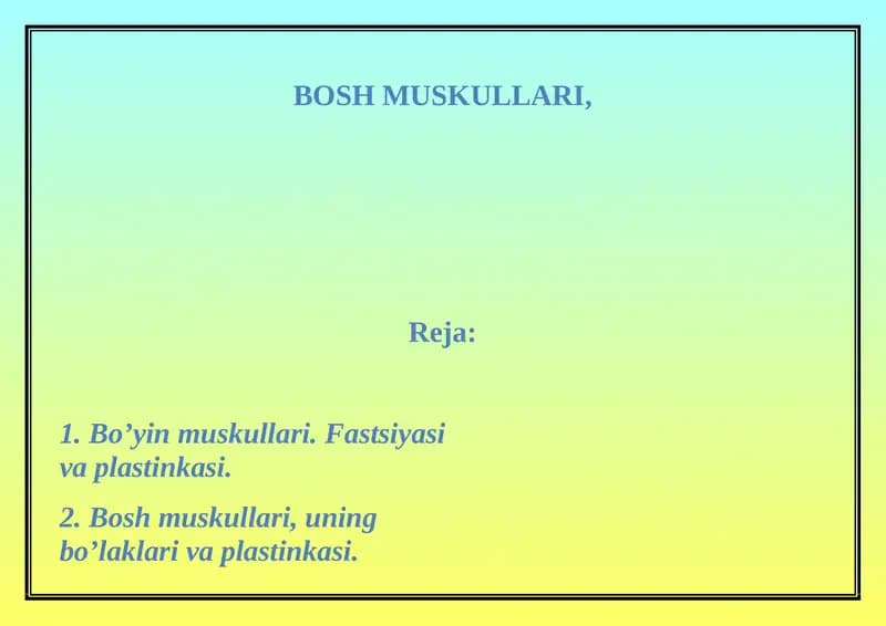 BOSH MUSKULLARI