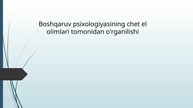 Boshqaruv psixologiyasi
