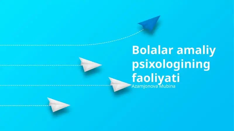Bolalar amaliy psixologining faoliyati