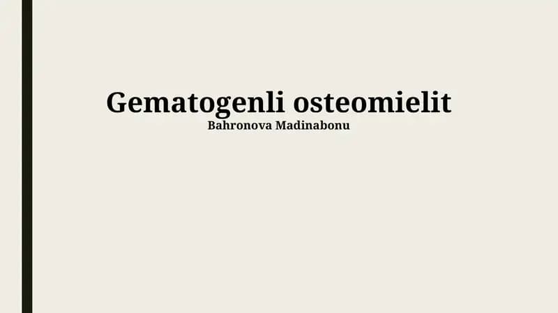 Gematogenli osteomielit