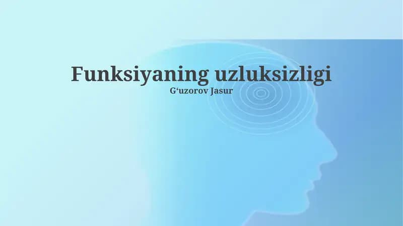 Funksiyaning uzluksizligi