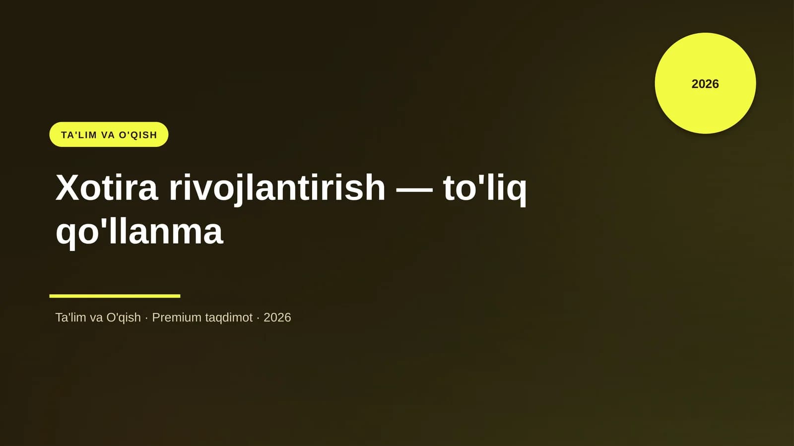 Xotira rivojlantirish — to'liq qo'llanma