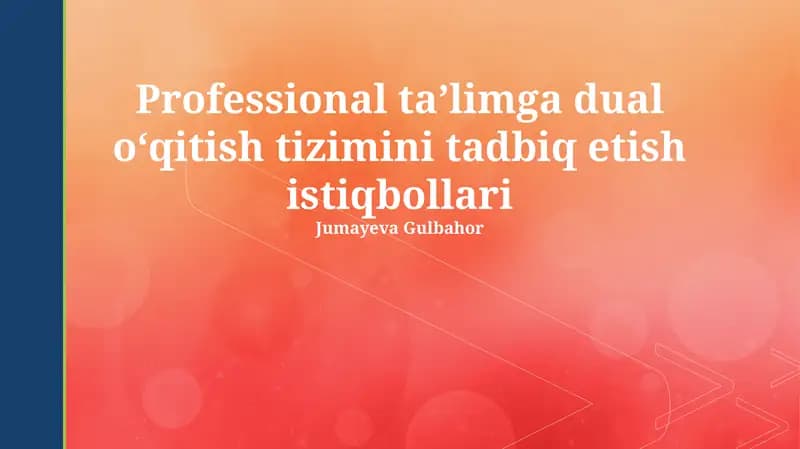 Dual ta'lim tizimi