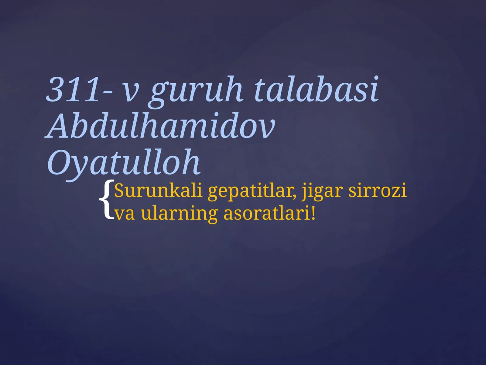 Surunkali gepatitlar, jigar sirrozi va ularning asoratlari