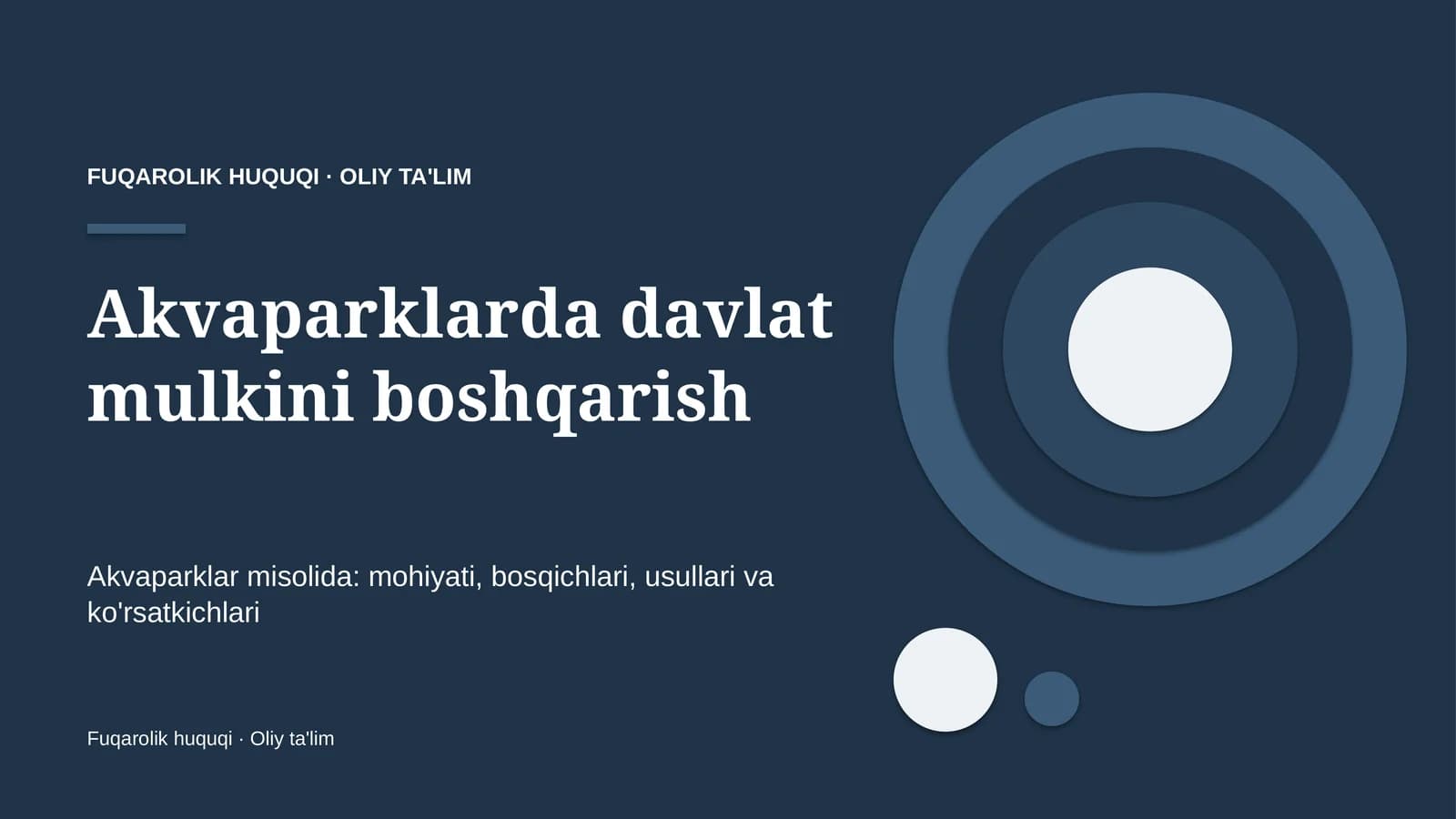 Akvaparklarda davlat mulkini boshqarish