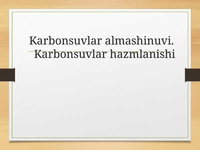 Karbonsuvlar almashinuvi