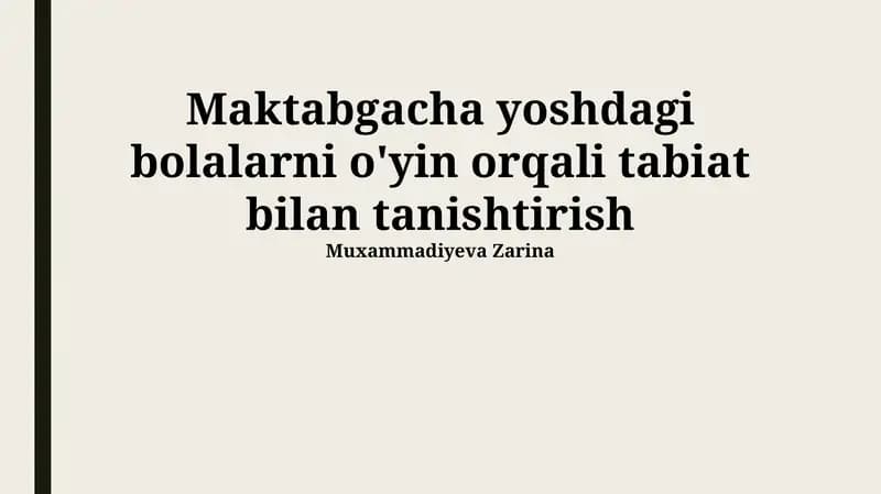 O'simliklar bilan tanishtirish