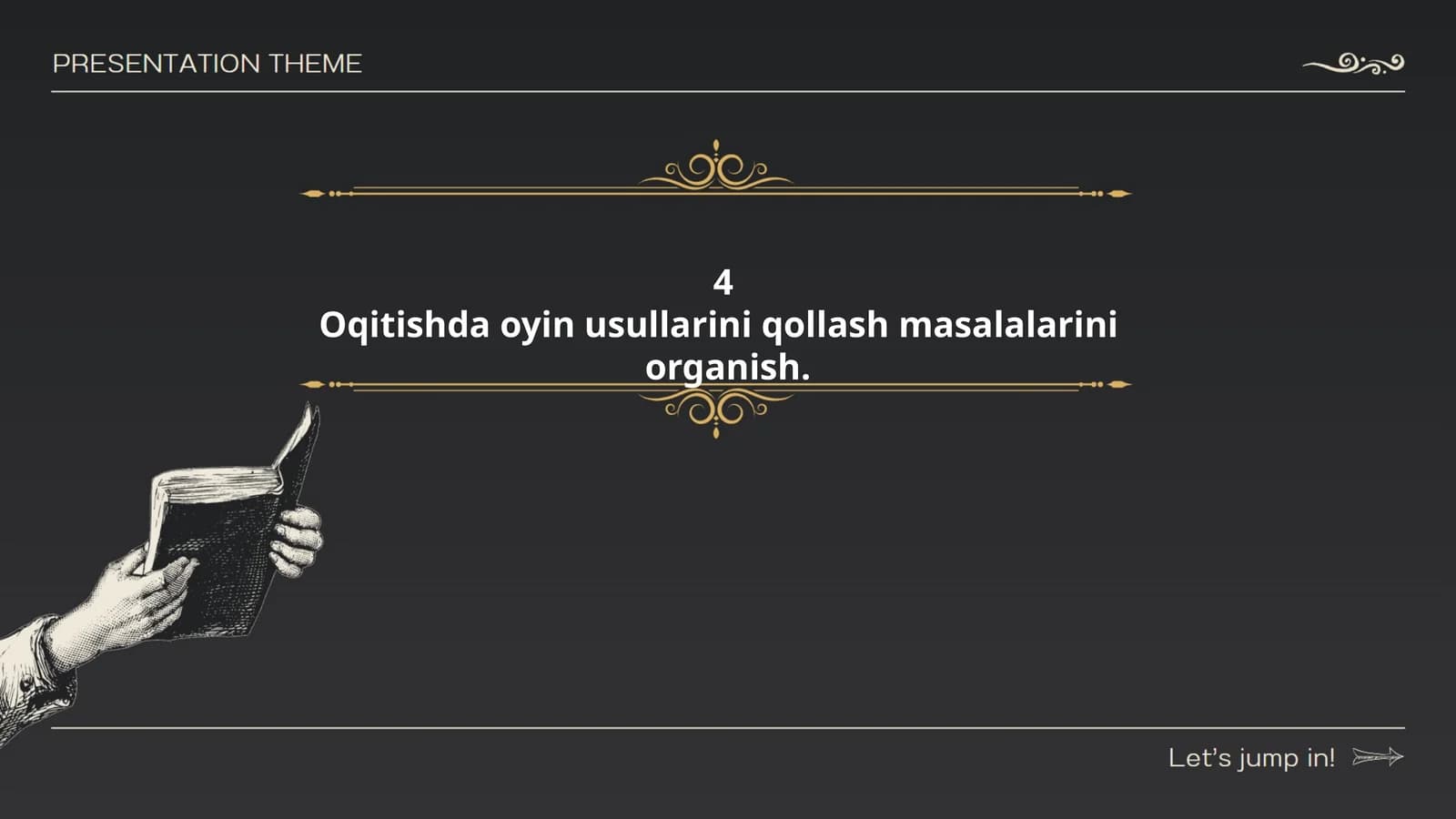 Oqitishda oyin usullarini qollash masalalarini organish
